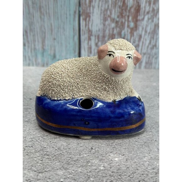 Vintage Staffordshire Lamb Inkwell Handcrafted England R Strom Wayne Montgomery - Picture 1 of 9